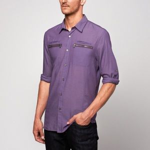John Varvatos Double Zipper Pocket shirt - purple